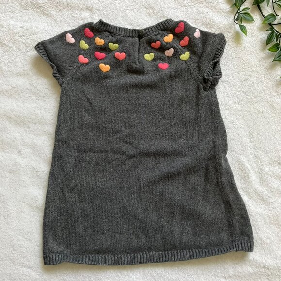 Gymboree 2T Grey Heart Knit Dress Embroidery GUC Toddler Girl - Picture 11 of 16
